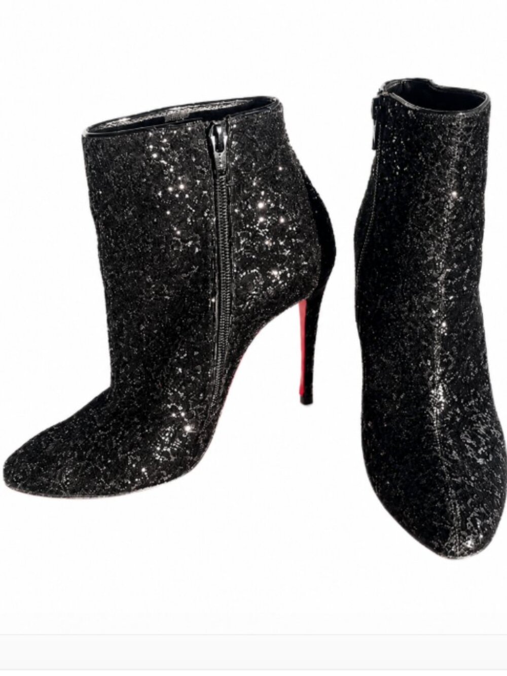 Christian Louboutin Womens Moulakate Booties Size 8 Black Suede Old Money Glam